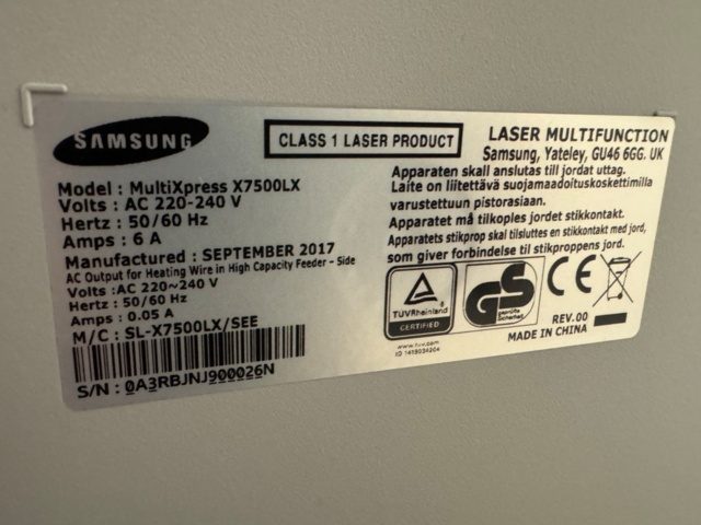 1405485-4 Printer - Samsung Multixpress X7500LX