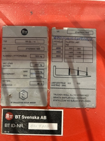 1470221-12 Elektrisk skjutstativtruck