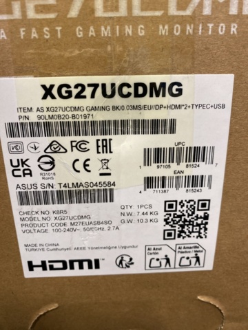 1479160-3 Gamingskärm ASUS 27" 4K ROG Strix XG27UCDMG