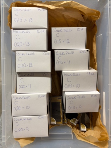 1482748-3 Eyelash extensions approx. 3000 boxes (from 0.6 - 0.16 mm)