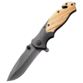 1482763-1 3 pcs Folding knives carbon fiber patterned with wooden handle - Free shipping