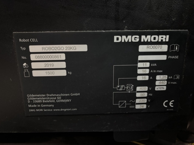 1371168-11 Automatiserat robotsystem med CNC-styrning - DMG Mori ROBO2GO -2019