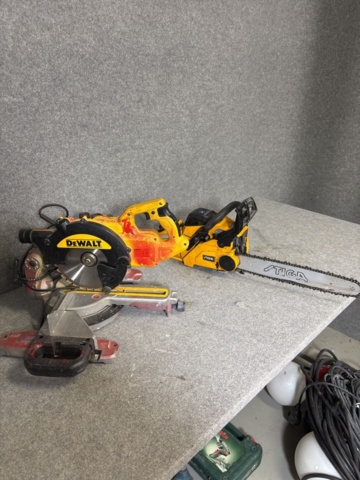 1443826-1 DeWalt miter saw and Stiga chainsaw