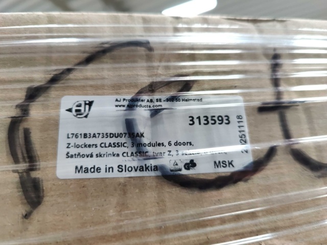 1483108-7 Z-cabinet CLASSIC 3 sections, 6 compartments, 1740x1200x550 mm, grey