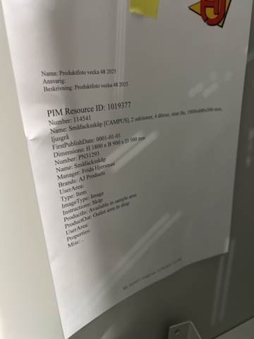 1483075-7 2 small compartment cabinets CAMPUS 2 sections, 4 doors, without lock, 1800x600x500 mm, light gray