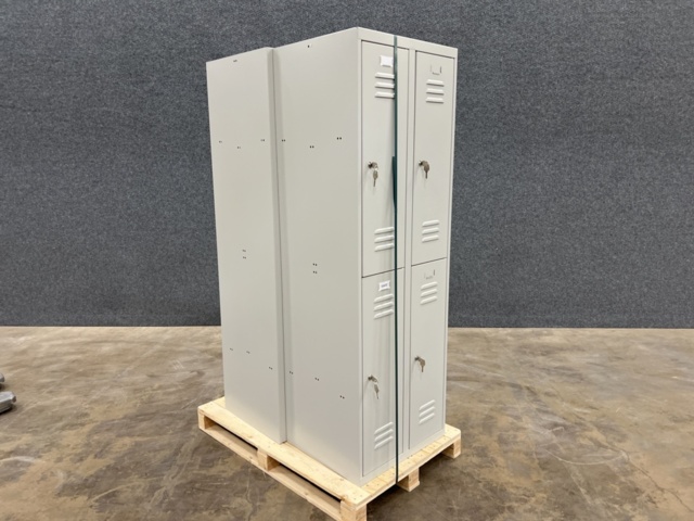 1483075-9 2 small compartment cabinets CAMPUS 2 sections, 4 doors, without lock, 1800x600x500 mm, light gray