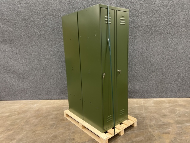 1483076-2 2 small compartment cabinets CAMPUS 2 sections, 4 doors, without lock, 1800x600x500 mm, olive green