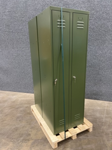 1483076-3 2 small compartment cabinets CAMPUS 2 sections, 4 doors, without lock, 1800x600x500 mm, olive green