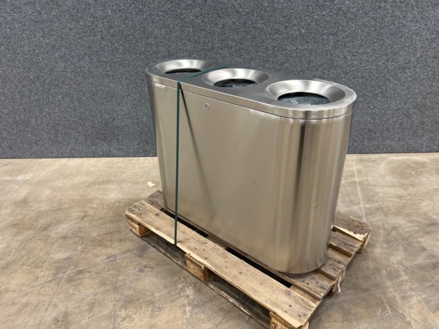 1483081-3 Sorting container CLARK 3x48 liters, stainless steel