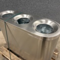 1483081-4 Sorting container CLARK 3x48 liters, stainless steel
