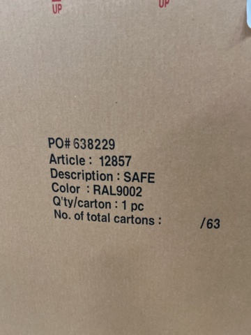 1483085-3 Fire-rated file cabinet SHELL 90 min. key lock, 1500x520x680 mm, 4 drawers