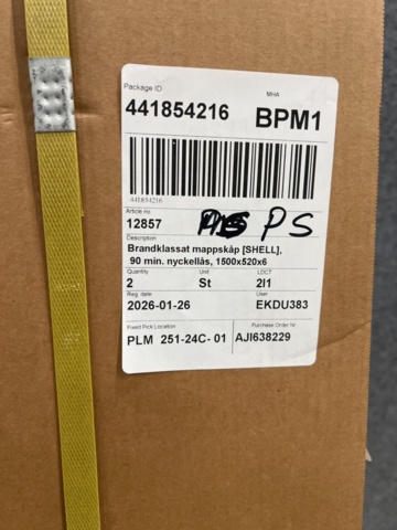 1483085-5 Fire-rated file cabinet SHELL 90 min. key lock, 1500x520x680 mm, 4 drawers