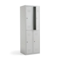 1483075-1 2 small compartment cabinets CAMPUS 2 sections, 4 doors, without lock, 1800x600x500 mm, light gray