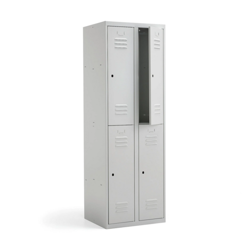 1483075-1 2 small compartment cabinets CAMPUS 2 sections, 4 doors, without lock, 1800x600x500 mm, light gray