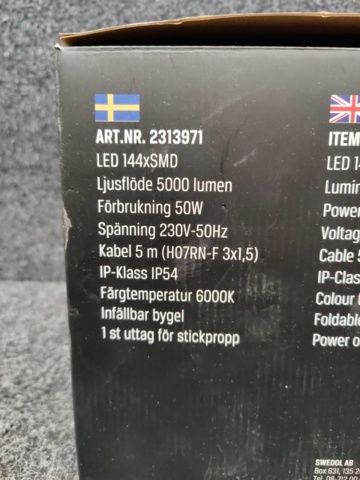 1428274-2 Byggstrålkastare Award Site Light LED 50W