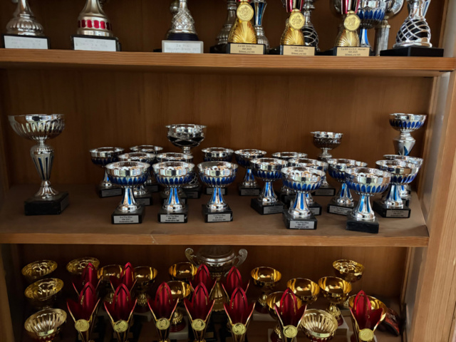 1476219-3 Vitrinskåp med pokaler