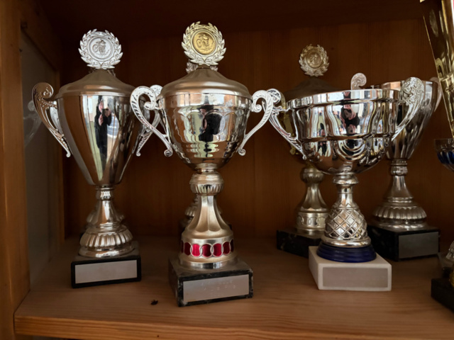 1476219-7 Vitrinskåp med pokaler