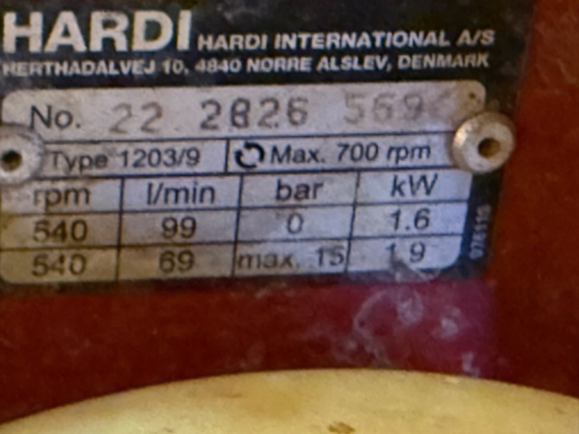 1405536-2 Jordbruksspruta - Hardi 1203-NK-400–BK/3