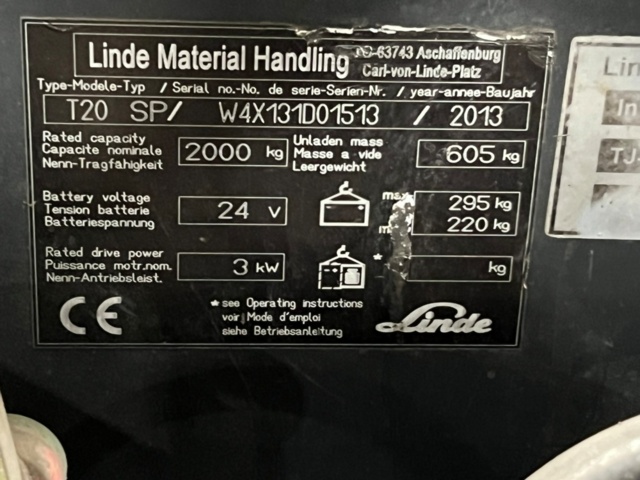 1483720-7 Low lift truck Linde T20 SP