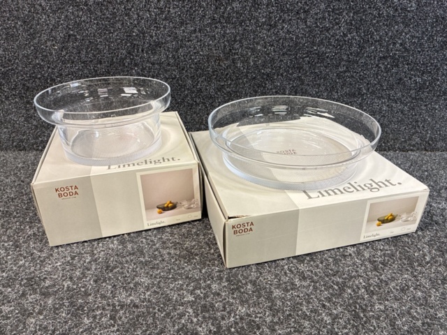1483514-1 2 glass bowls, Kosta Boda