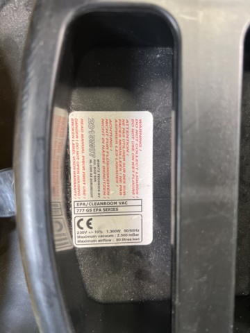 1483782-7 Industrial vacuum cleaner Muntz Technics 777 GS EPA Series