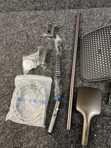 1485955-6 Ceiling shower with intelligent digital display, grey/anthracite