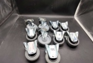 1483181 Castors, 10 pcs – grey rubber wheels, swivel, flat mount