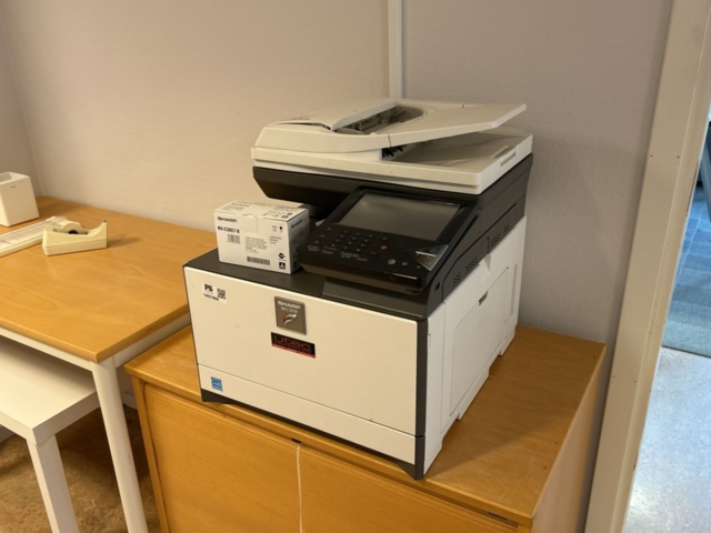 1457469-3 Printer and small table and dresser - Sharp MX-C301W