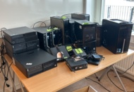 1457475 Desktop computers, approximately 15 pcs., and network equipment