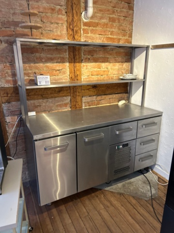 1368651-1 Refrigerated counter with top shelf and storage - Cold Table 1600 -2024
