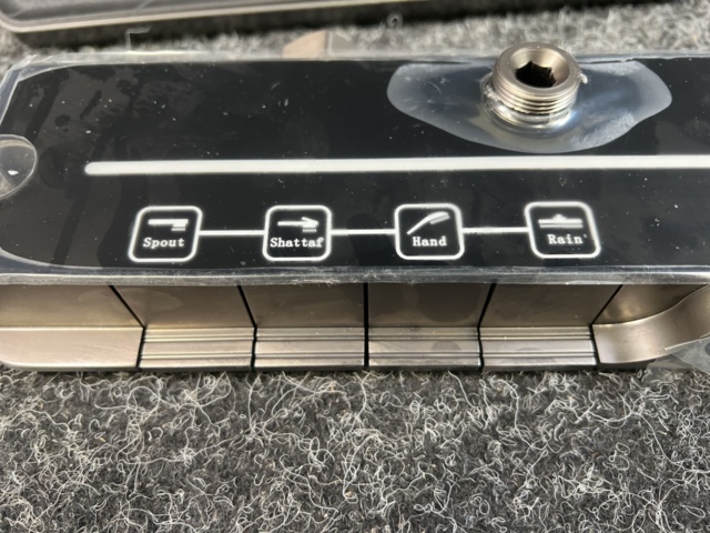 1485936-9 Ceiling shower with intelligent digital display, grey - brushed aluminum