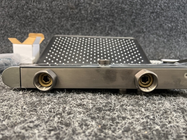 1485936-10 Ceiling shower with intelligent digital display, grey - brushed aluminum