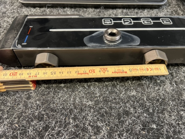 1485936-15 Ceiling shower with intelligent digital display, grey - brushed aluminum