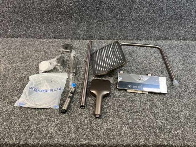 1485963-4 Ceiling shower with intelligent digital display, grey/anthracite