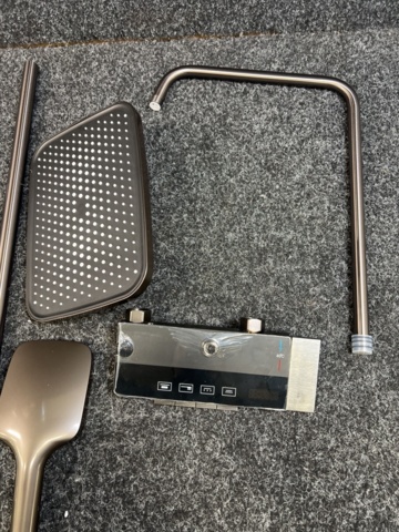 1485963-5 Ceiling shower with intelligent digital display, grey/anthracite