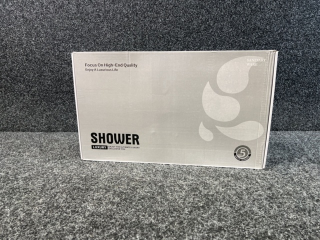 1485984-2 Ceiling shower with intelligent digital display, white/beige