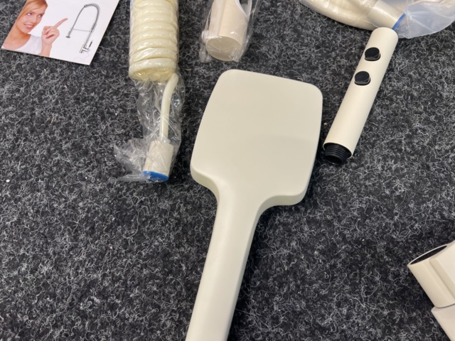 1485984-13 Ceiling shower with intelligent digital display, white/beige