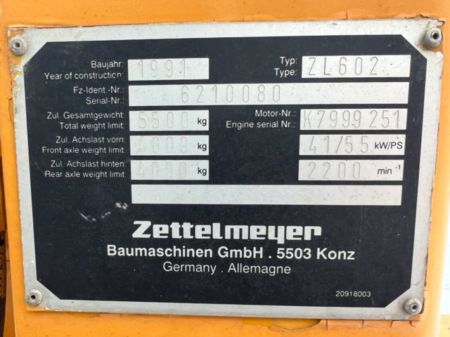 1486773-8 Hjullastare Zettelmeyer ZL 602 med redskap
