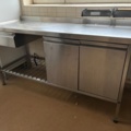 1486664-2 Stainless steel bench with sink and base cabinet