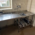 1486664-3 Stainless steel bench with sink and base cabinet