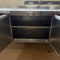 1486664-5 Stainless steel bench with sink and base cabinet