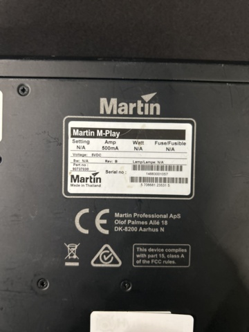 1486161-5 Ljusstyrningsenhet - Martin M-Play