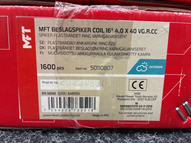 1486875-4 Approximately 3200 pcs Plastic-banded anchor nails 4.0x40mm, MFT