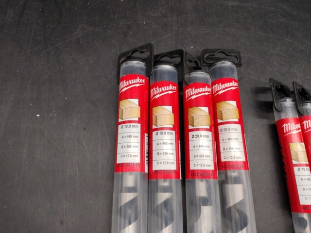 1483218-2 Träborrsats, 8 st Milwaukee - spiralborr, längd 460 mm, flera dimensioner