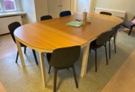 1368668 Dining table and loose contents in kitchen