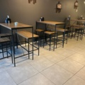 1368670-1 Café/restaurant furniture - 4 tables, 4 benches, 8 stools and 4 wall decorations