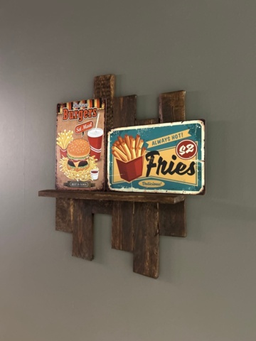 1368670-6 Café/restaurant furniture - 4 tables, 4 benches, 8 stools and 4 wall decorations