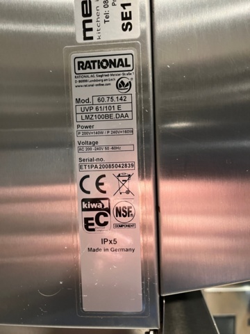 1424124-4 Kombinationsugn med fläktkåpa - Metos iCombi Pro / Rational UVP61/101E -2020