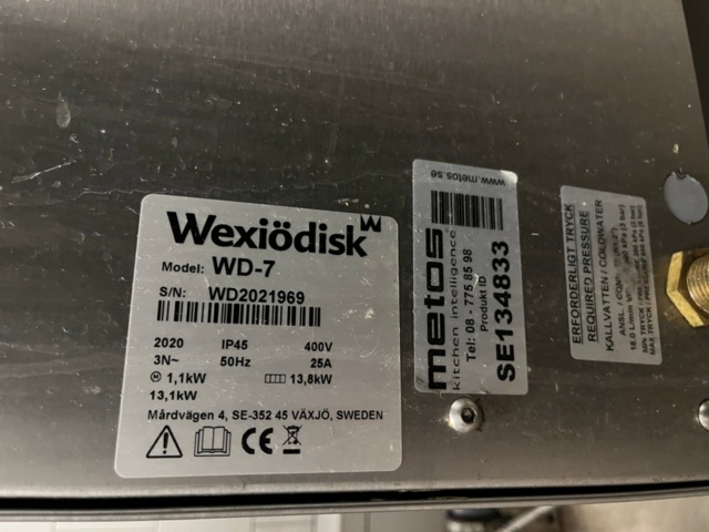 1424129-3 Diskhörna med huvdiskmaskin, avsköljning och avrinning - Wexiödisk WD-7