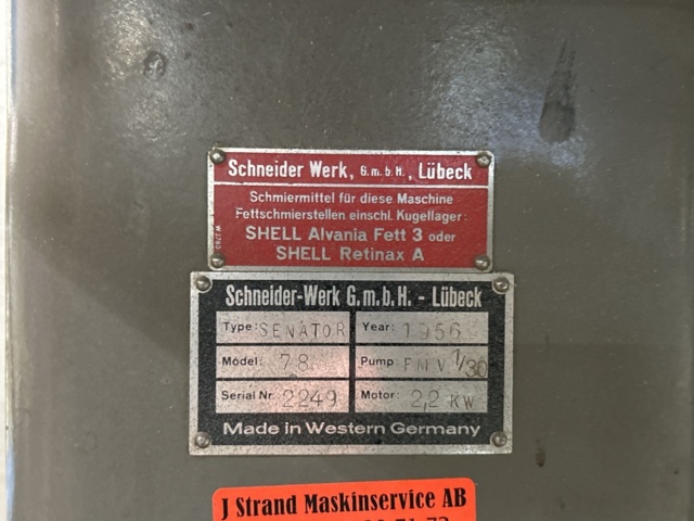 1457485-17 Skärmaskin - Schneider Senator 78, -1956